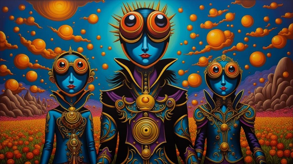 Mysterious Figures in a Dreamlike Realm