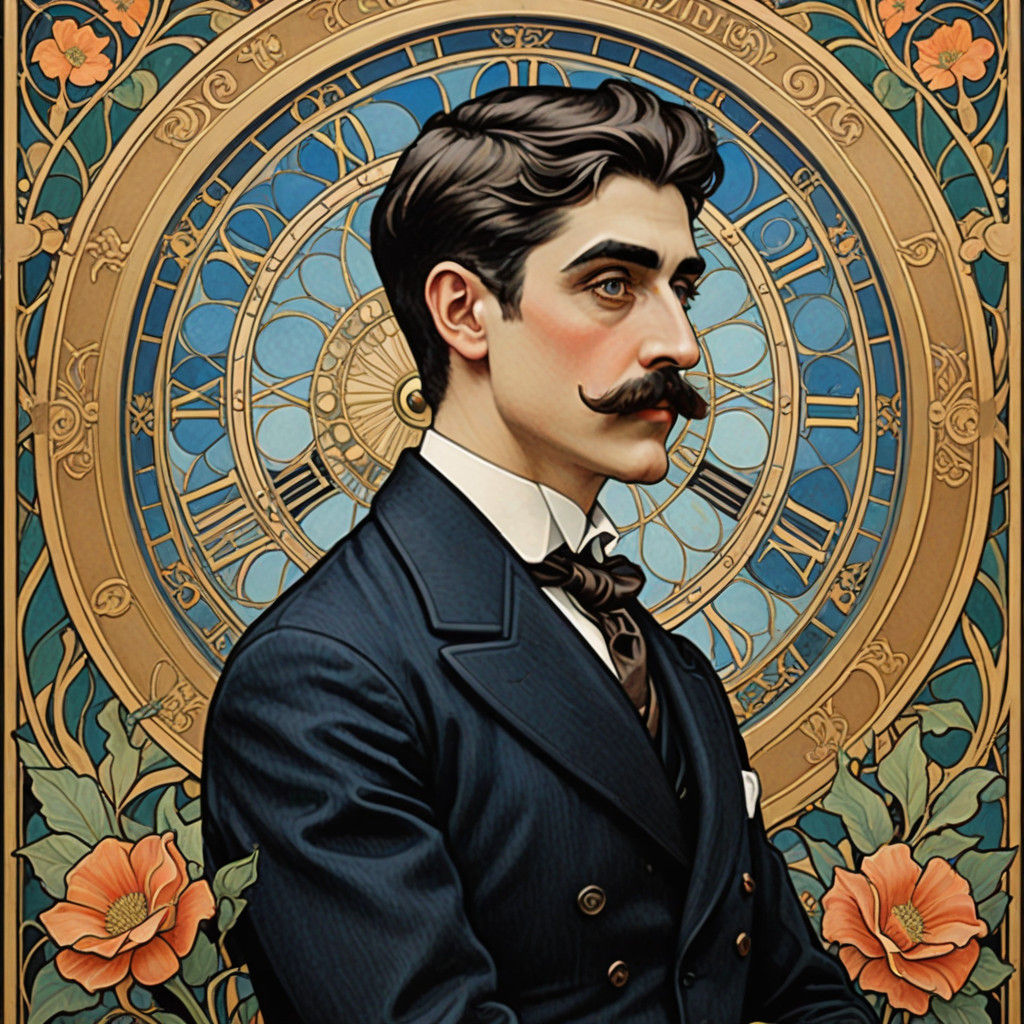 Ethereal Proustian Dreamscape in Art Nouveau Style