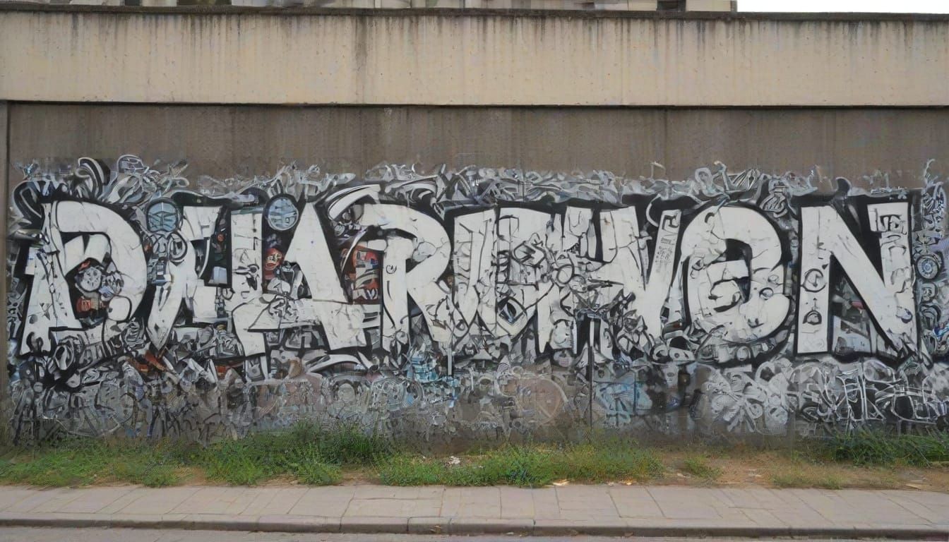 Berlin Wall Graffiti Mural in Comic Book Style