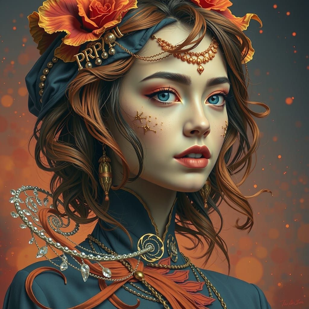 Dynamic Swirling Scarlet Forms in Motion