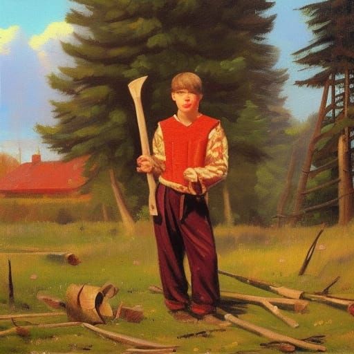 Teenager Embraces Russian Heritage in Oil Painting Style