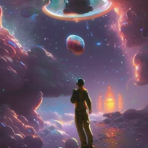 Astronaut Lost in Space: Ethereal Fantasy Portrait