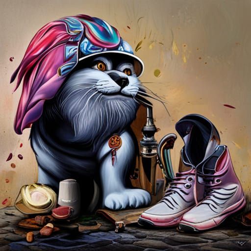 Puss in Boots Graffiti Art in Splash Style
