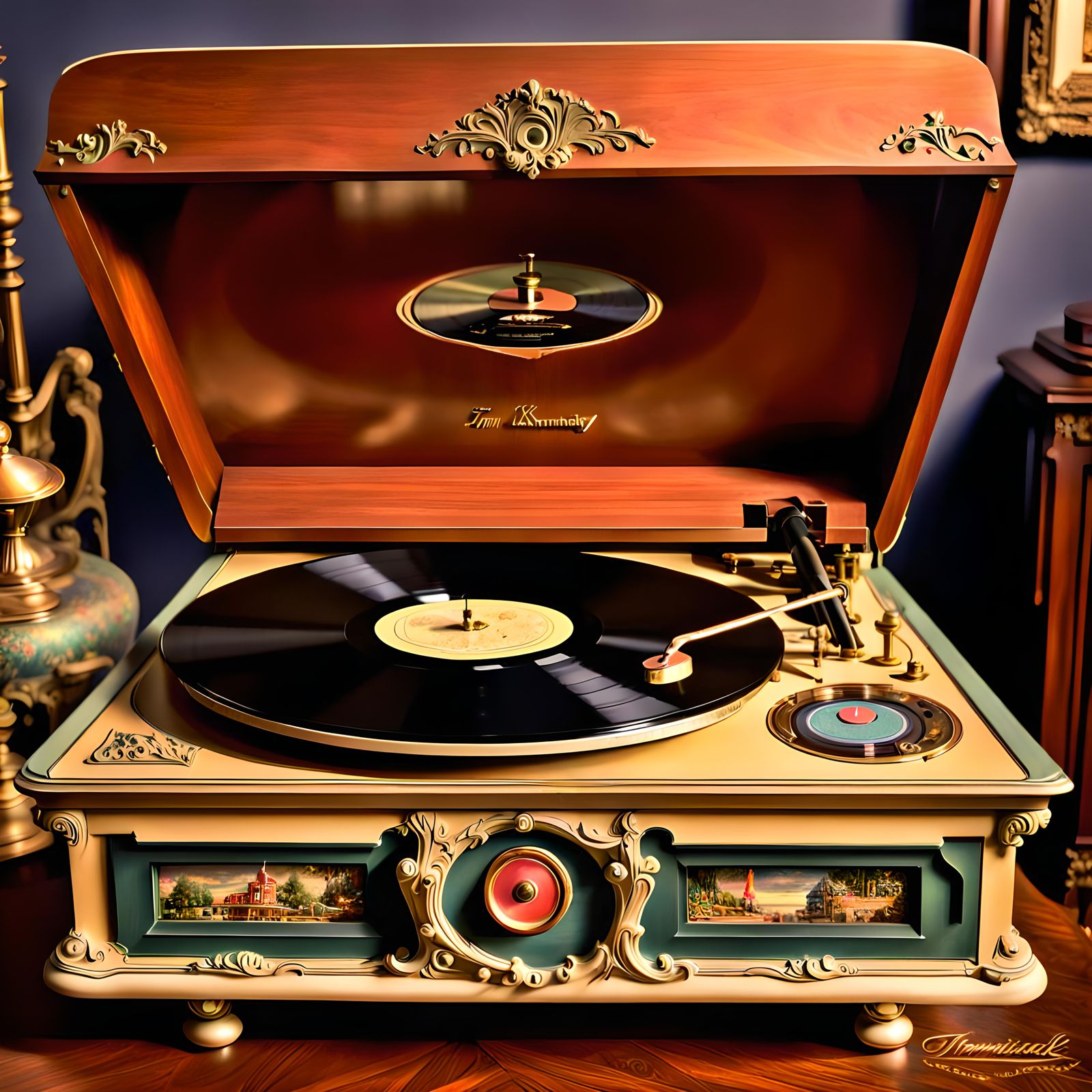 Unveiling Elegance: Vintage Victrola Record Player - A Timel...