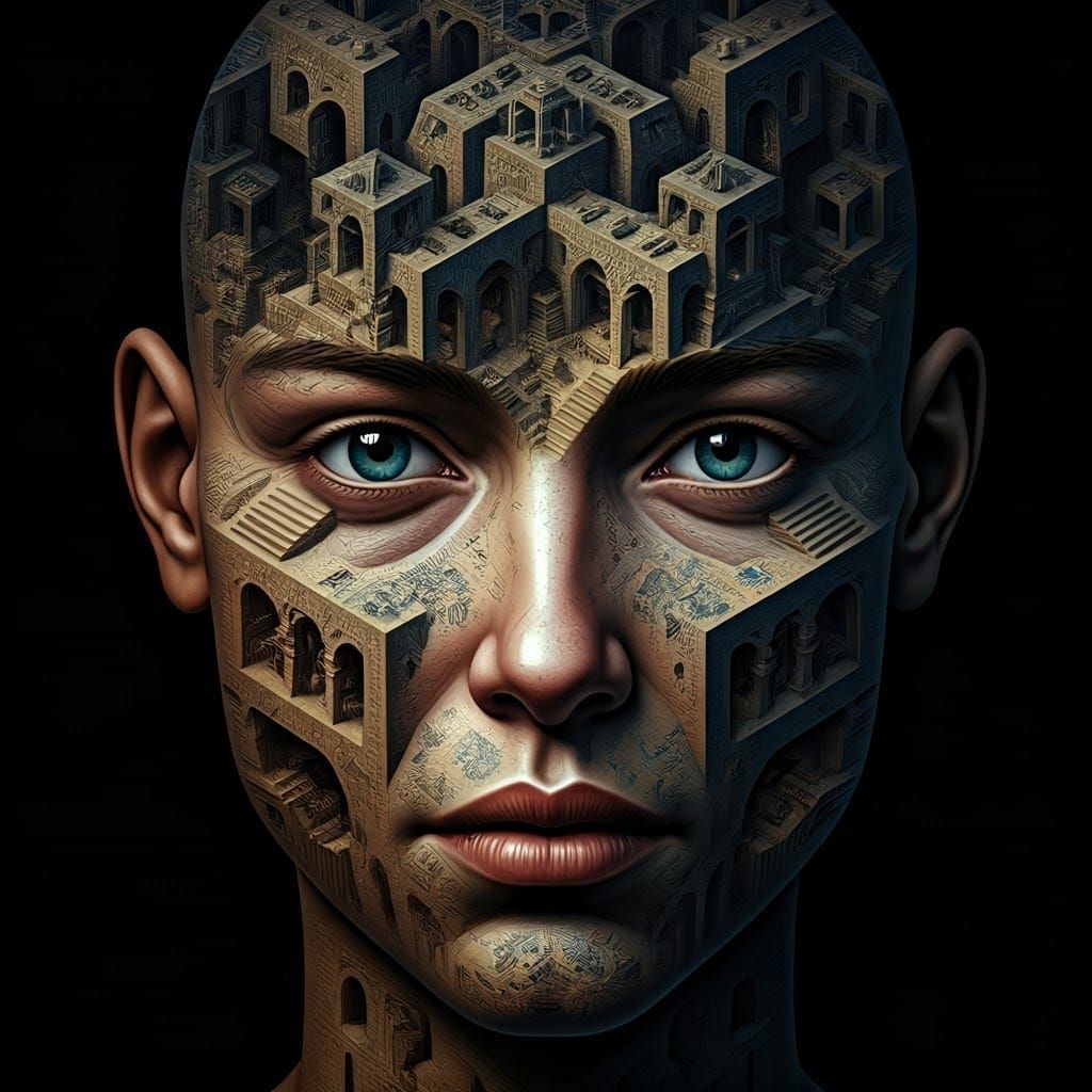 Escher-Inspired Face Transformation with Infinite Depth