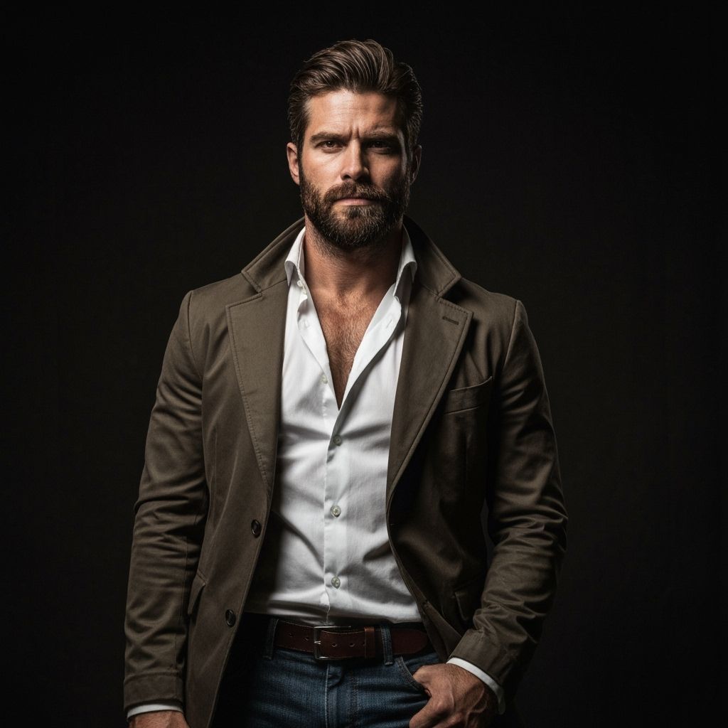 Confident Man in Gritty, Dramatic Lighting