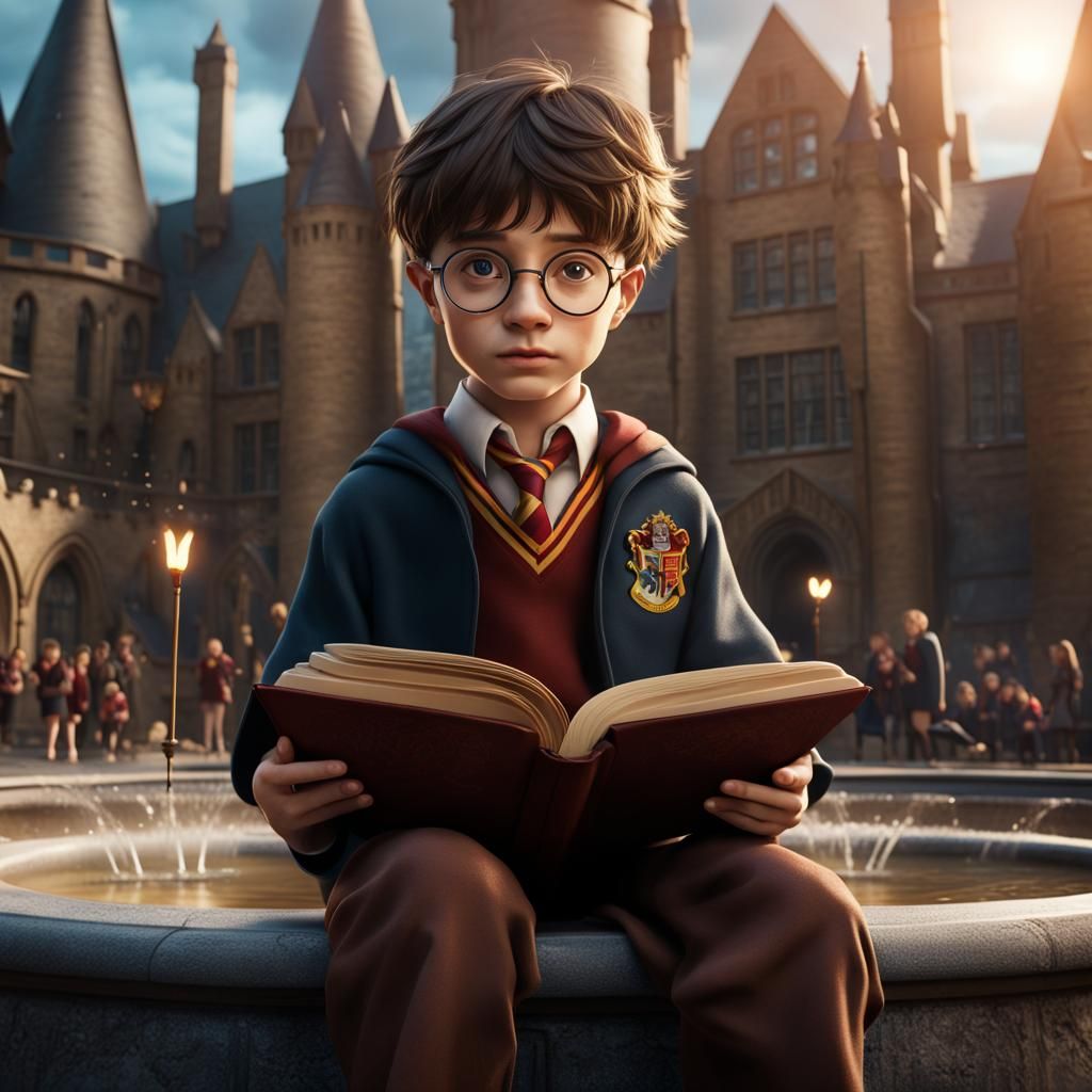 Harry Potter at Hogwarts: Detailed Matte Painting