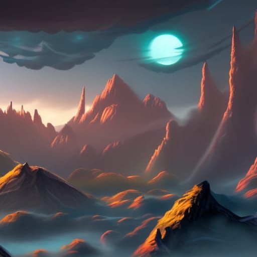 Fantastical Night Sky in Detailed Matte Painting