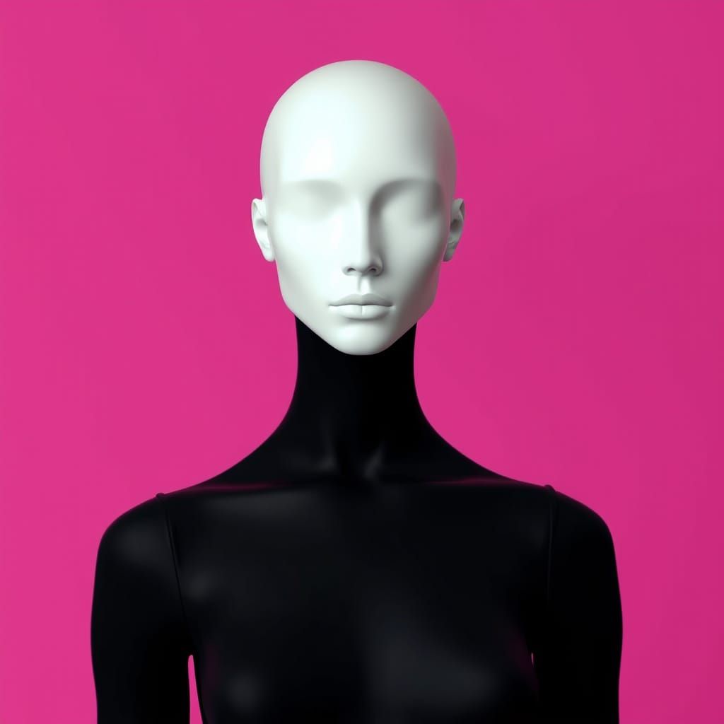 Sleek Androgynous Mannequin in Minimalist Studio Setting