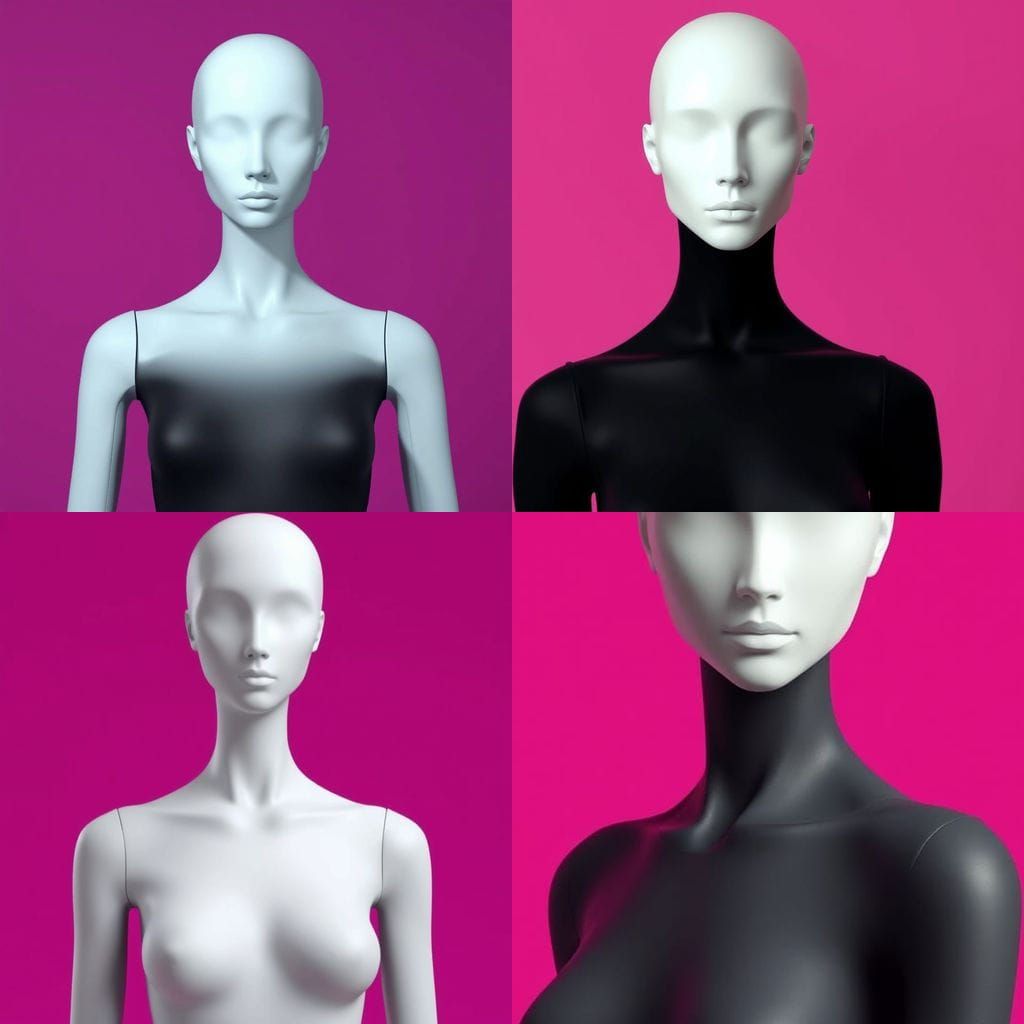 Minimalist Androgynous Mannequin in Electric Magenta Style