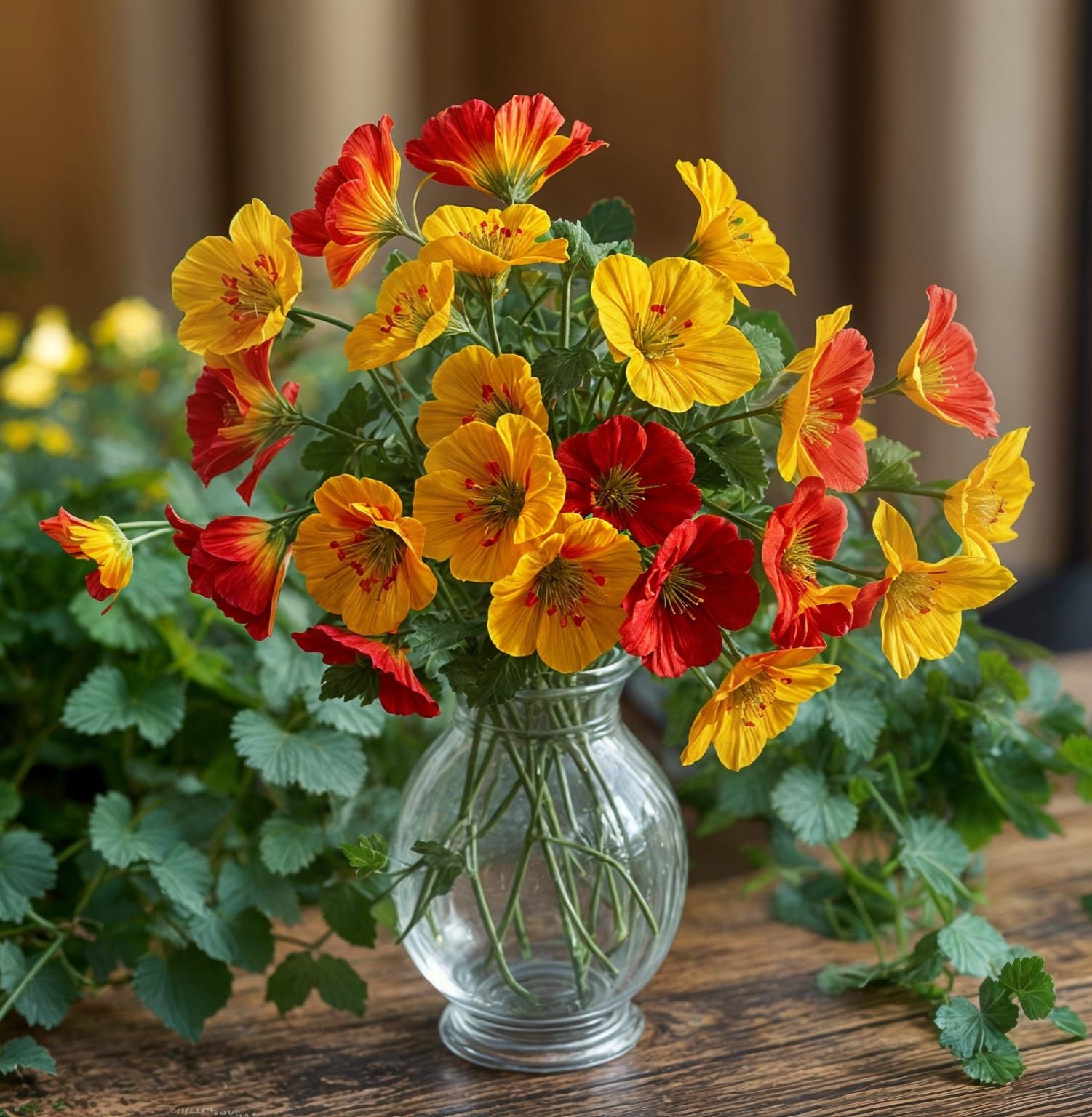 Vibrant Still Life with Majestic Tropaeolum Blooms