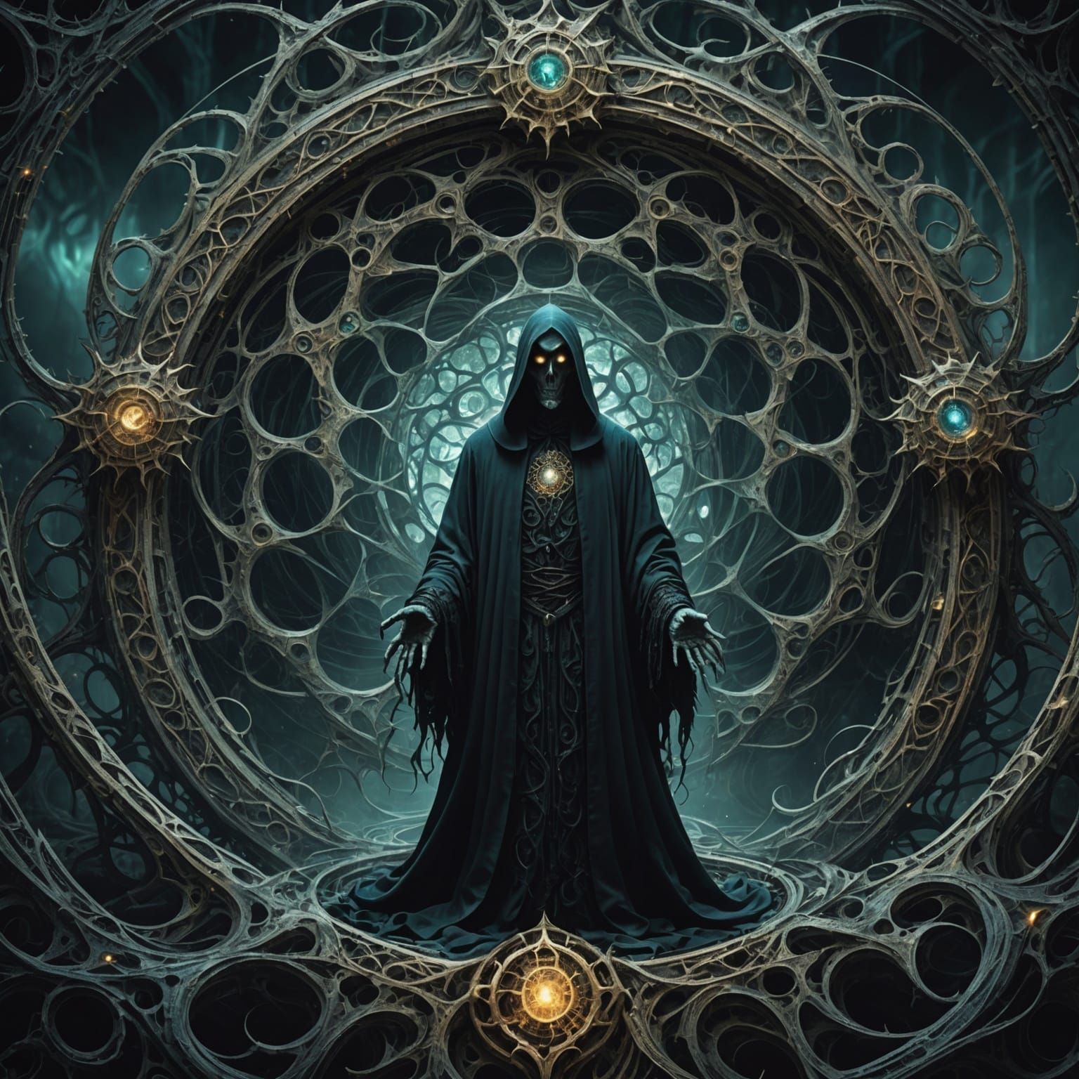 Lovecraftian Ghost Disintegrating into Fractal Patterns