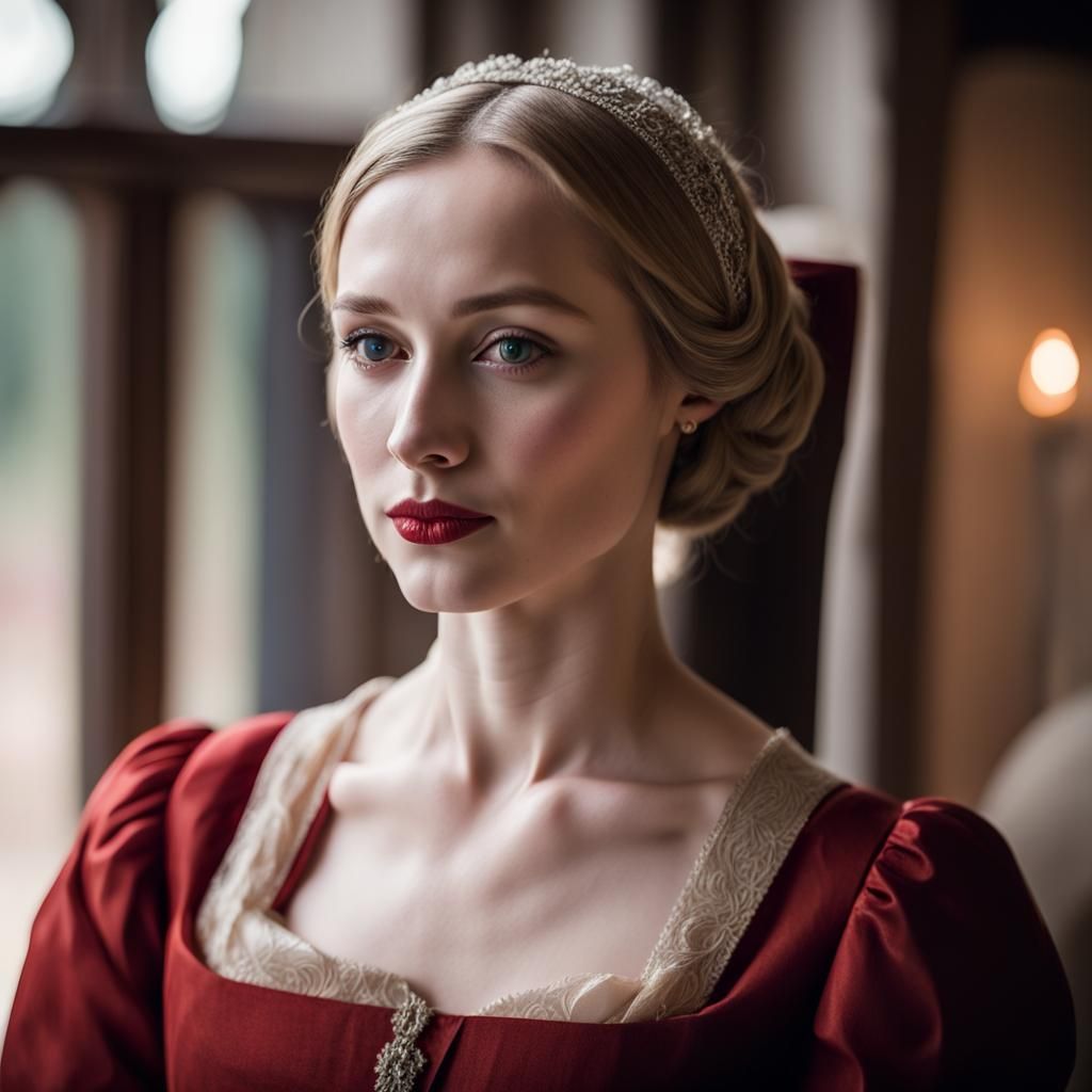 Tudor Woman Portrait in Natural Lighting