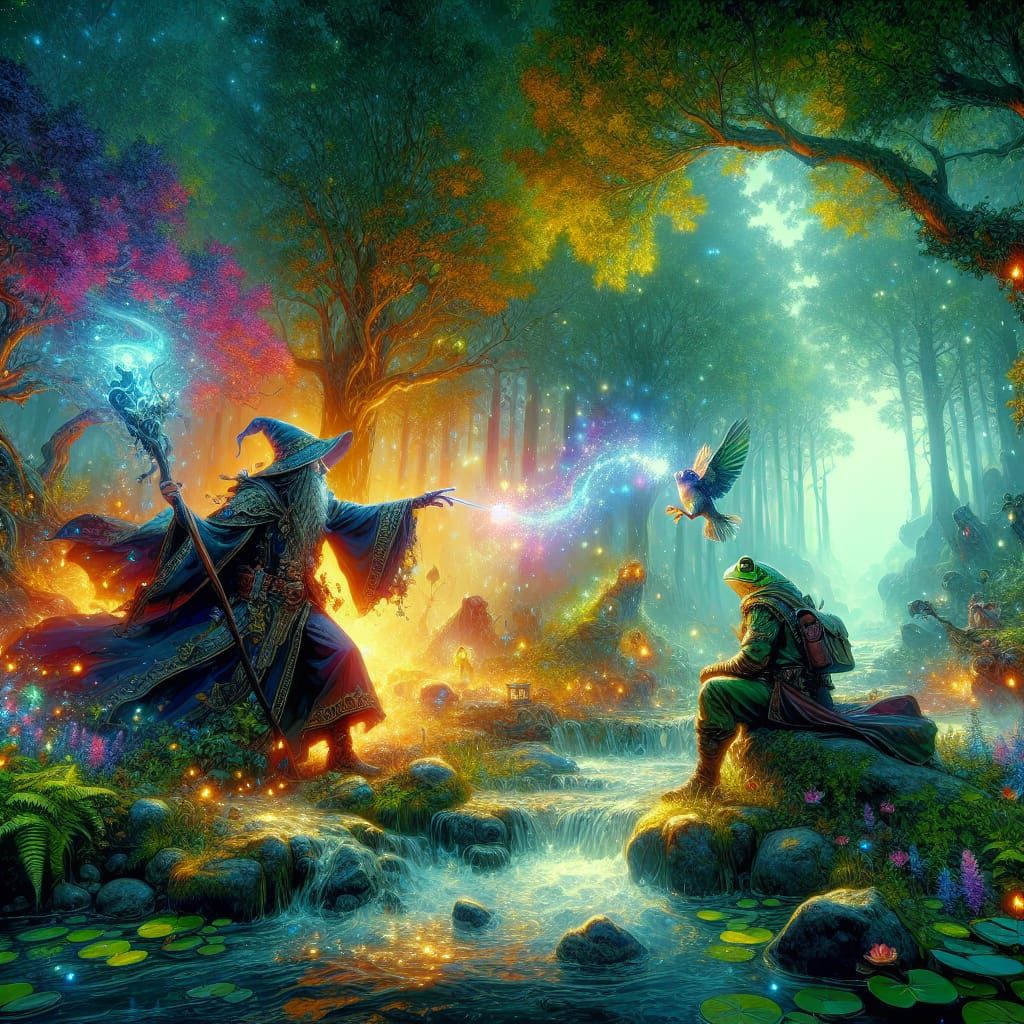 A wizard tried to turn a prince into a frog, but fails because he ran out of mana.