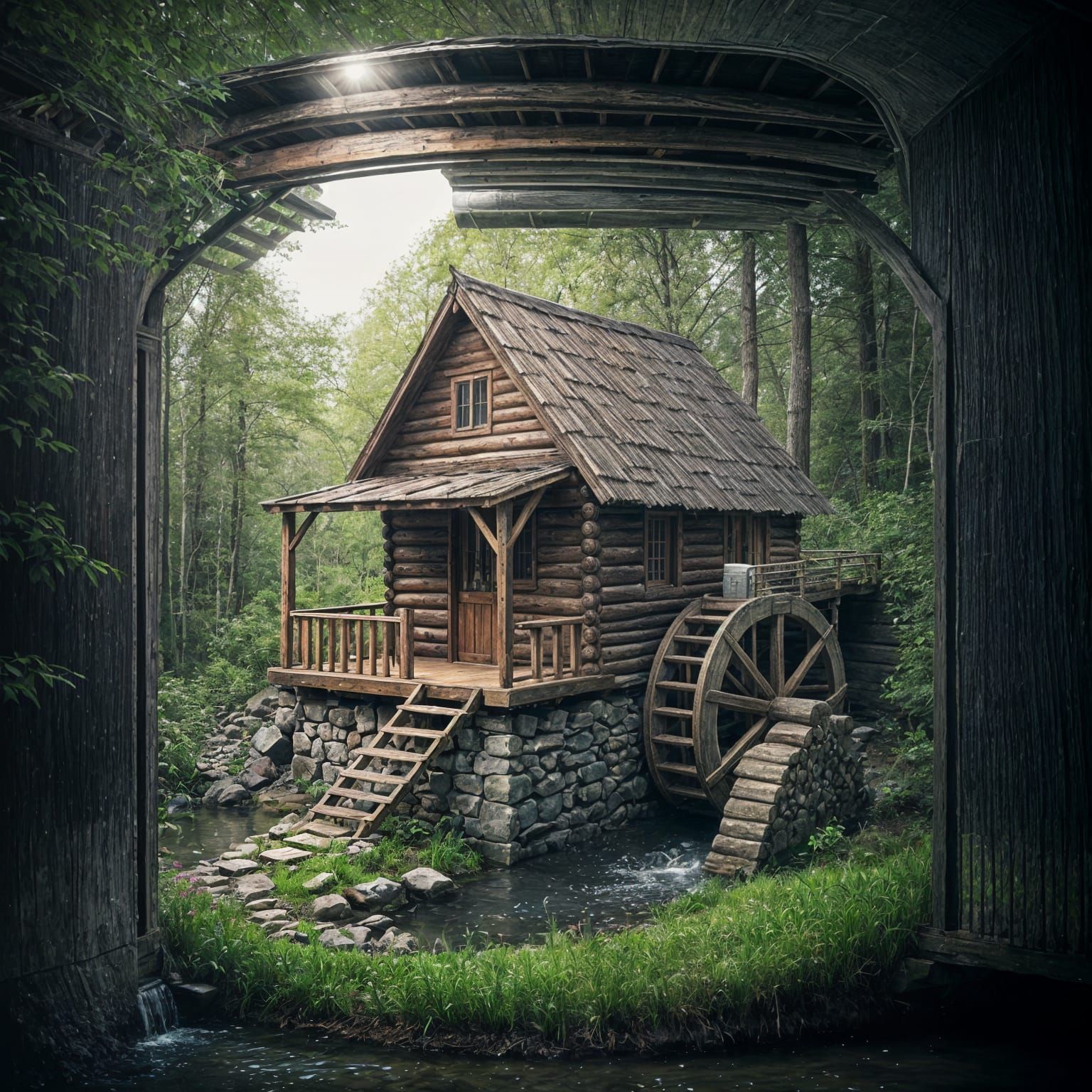 Cozy Woodland Cabin in Glass Jar