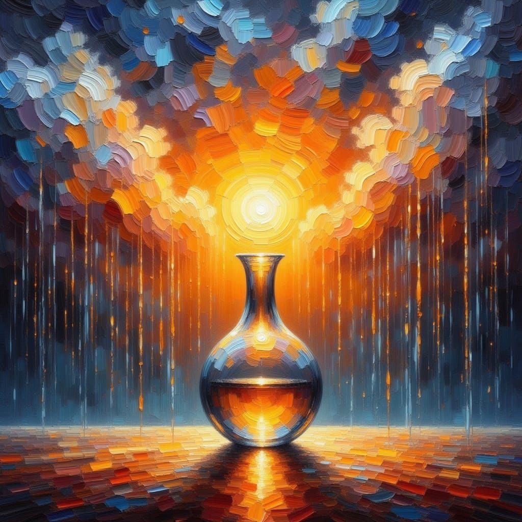 Impasto Painting: Sun Breaking Through a Rainstorm