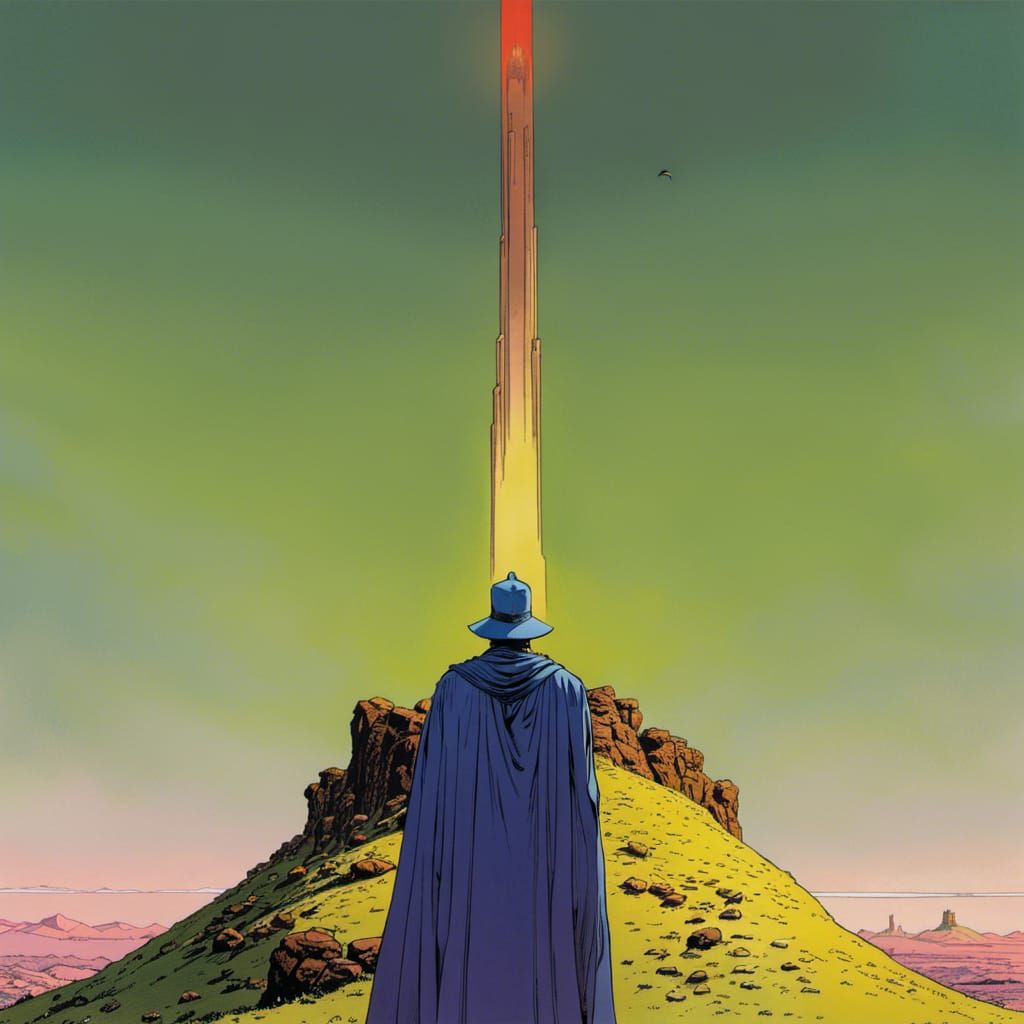 Crown of Command: Moebius-Inspired Sci-Fi Art