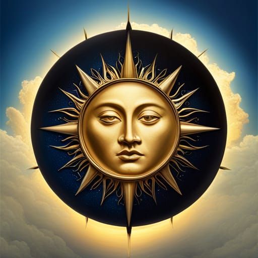 Yin-Yang Eclipse in a Surreal Dali Style