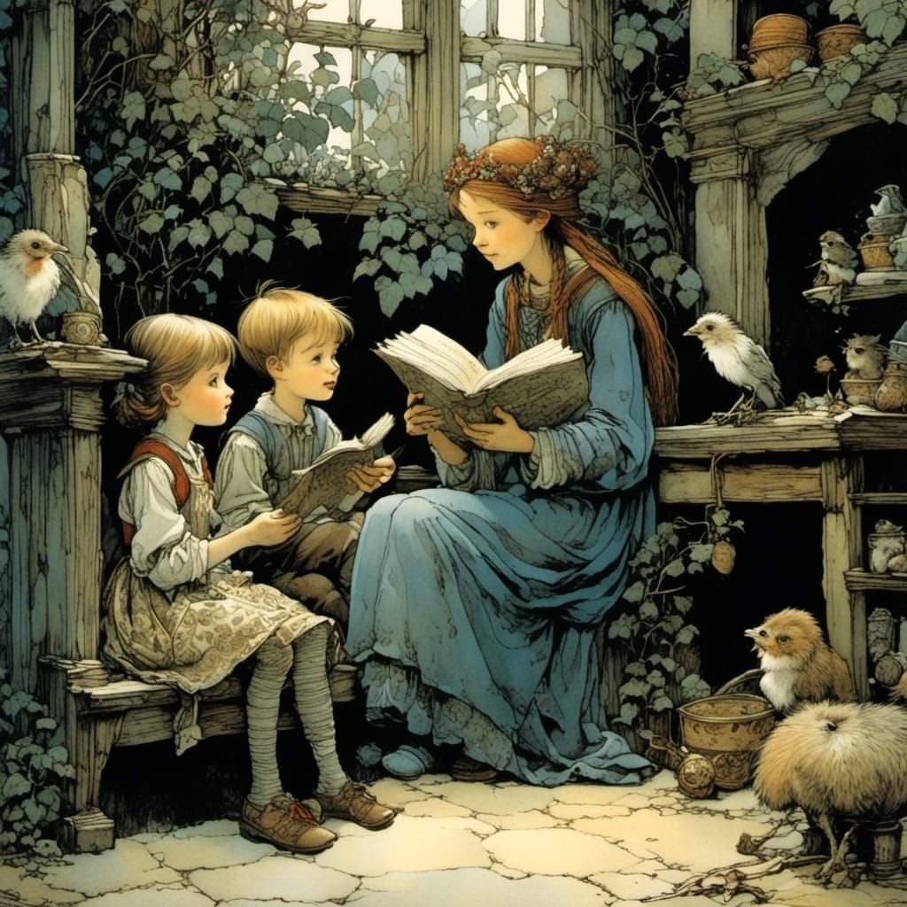 Sister's Stories: Whimsical Children's Book Illustration