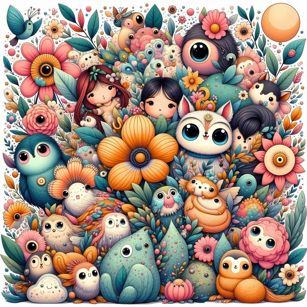 Acts of Kindness in Comic Style Illustration