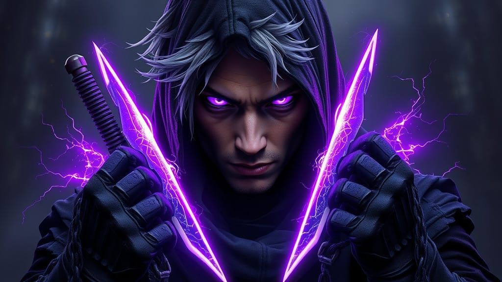 Mysterious Dark Fantasy Soulknife Rogue