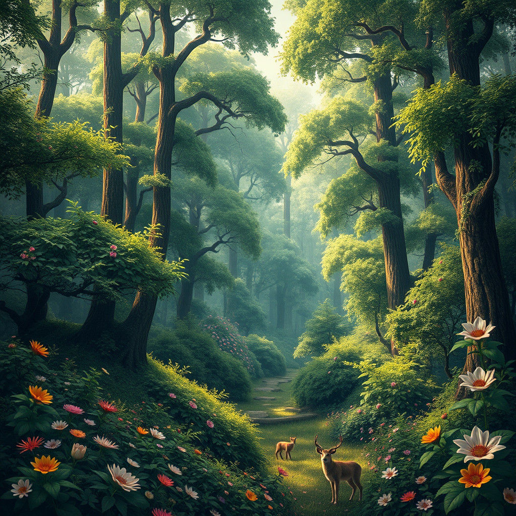 Lush Magic Forest Graphic Art