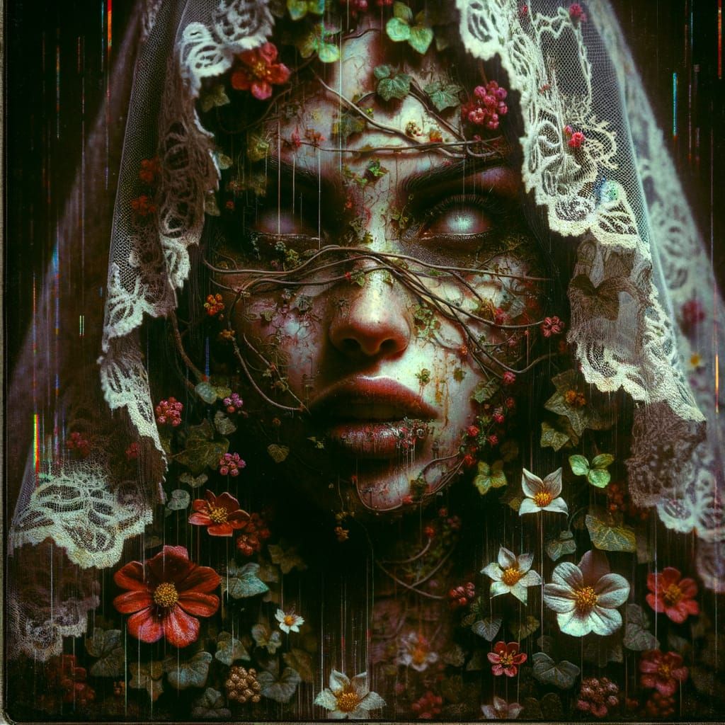 Mysterious Woman in Eerie Bloom