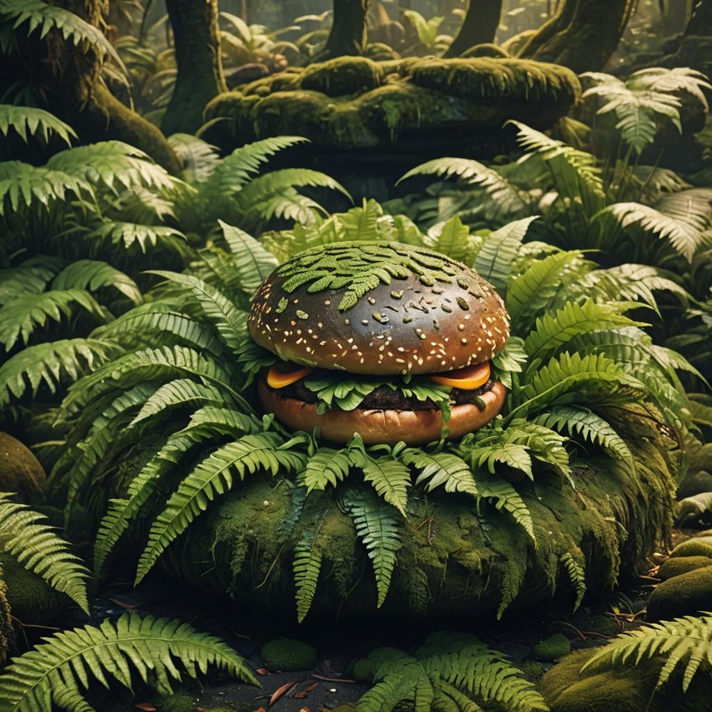 Fantasy Hamburger Concept Art in Macro Shot