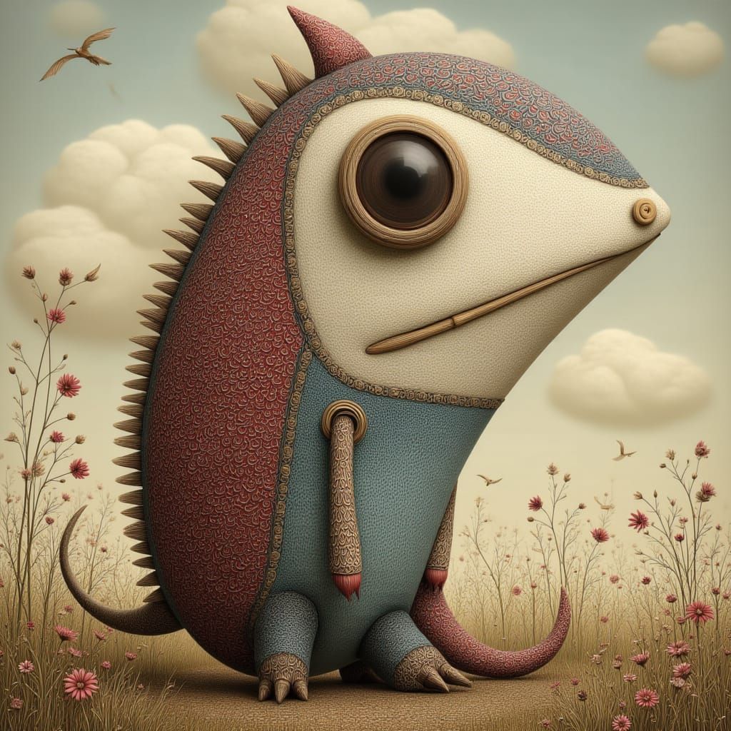 Surreal Armadillo in Whimsical Style