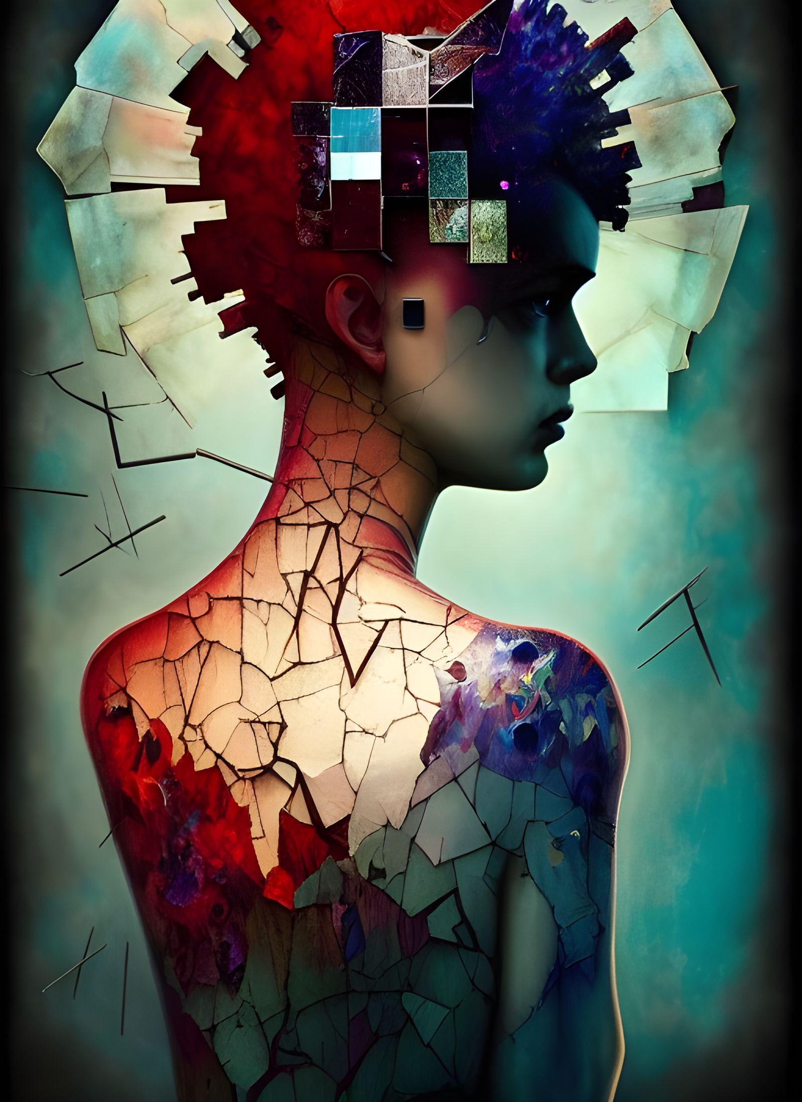 Fractured Asylum: Crumbling Mind in Digital Art