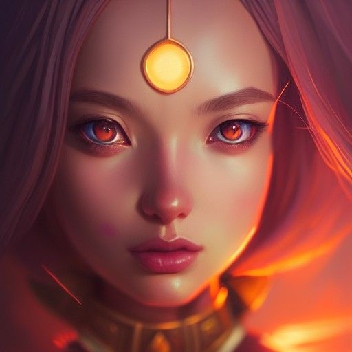 Fantasy Princess Portrait with Third Eye, Digital Art