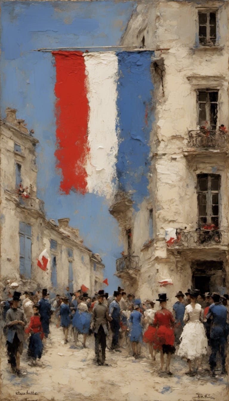 French Flag Raised for Bastille Day Celebration