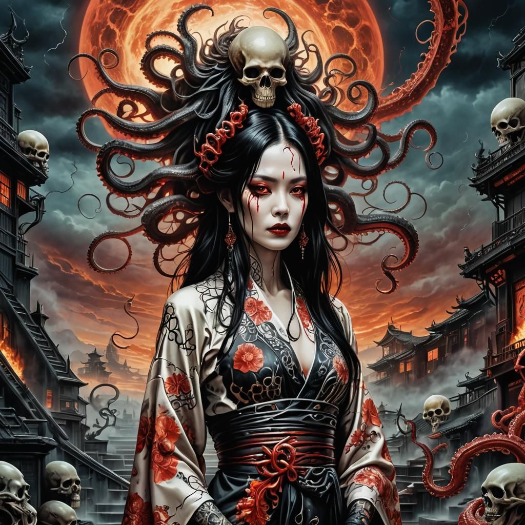 Demonic Stairway in HR Giger Style