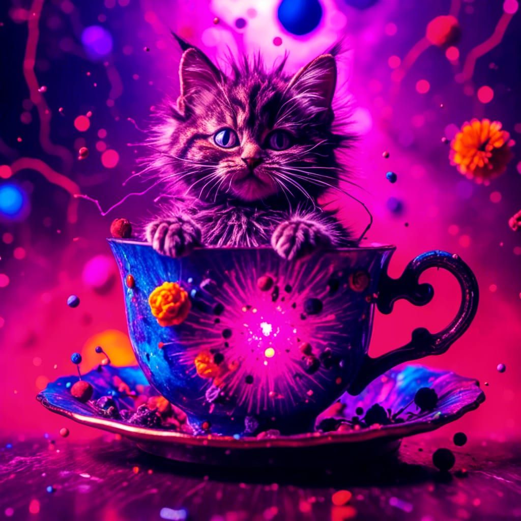 Cat in Teacup: LORA Model Image