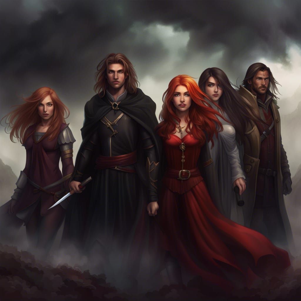 Epic Fantasy Scene with Diverse Characters