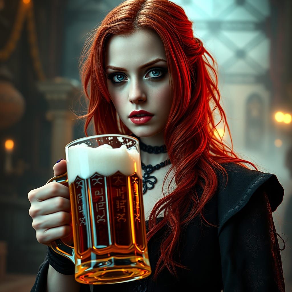 Ethereal Russian Vampire Woman in Moody, Hyper-Surrealistic ...