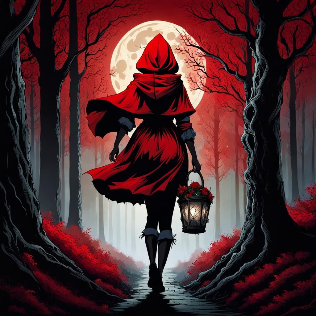 Little Red Riding Hood with Bloody Knife