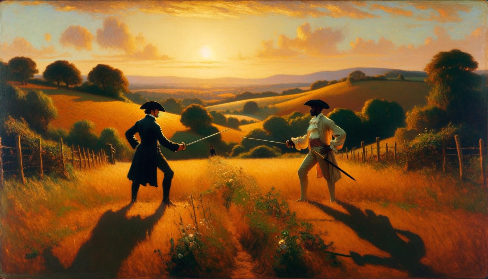 Duel in the Style of Impressionist Painting