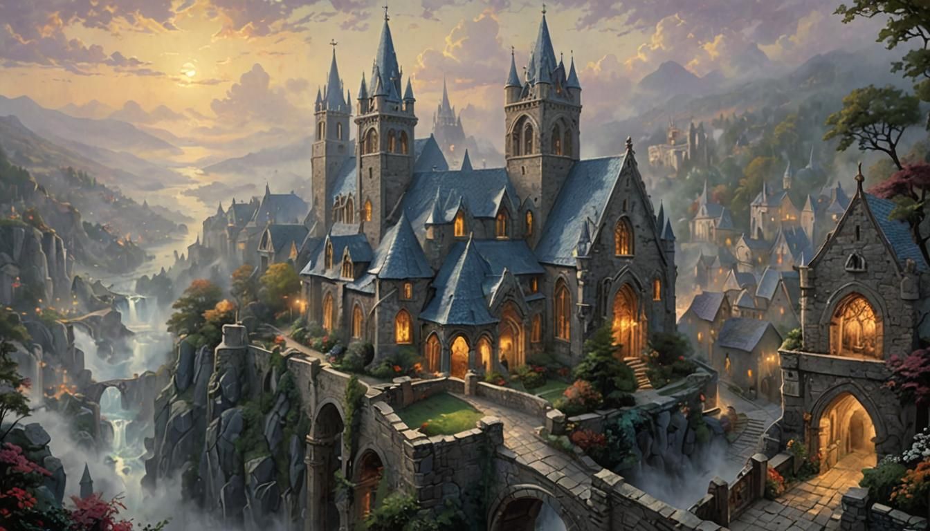 Gothic Monastery Hotel with Moving Gargoyles