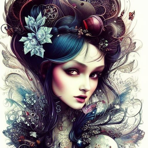 Hyperdetailed Portrait of a Cute Winter Bimbo