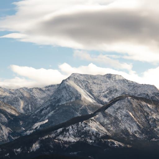 Snowy Mountain Range Under a Clear Sky
