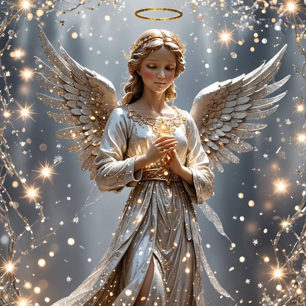 Sparkly Angelic Figure Radiating Light