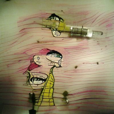 Disturbing Pen and Ink Cartoon Illustration