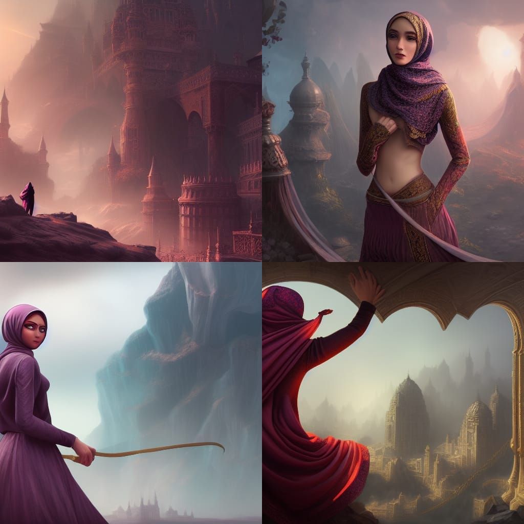 Detailed Matte Painting of a Hijab in 8K