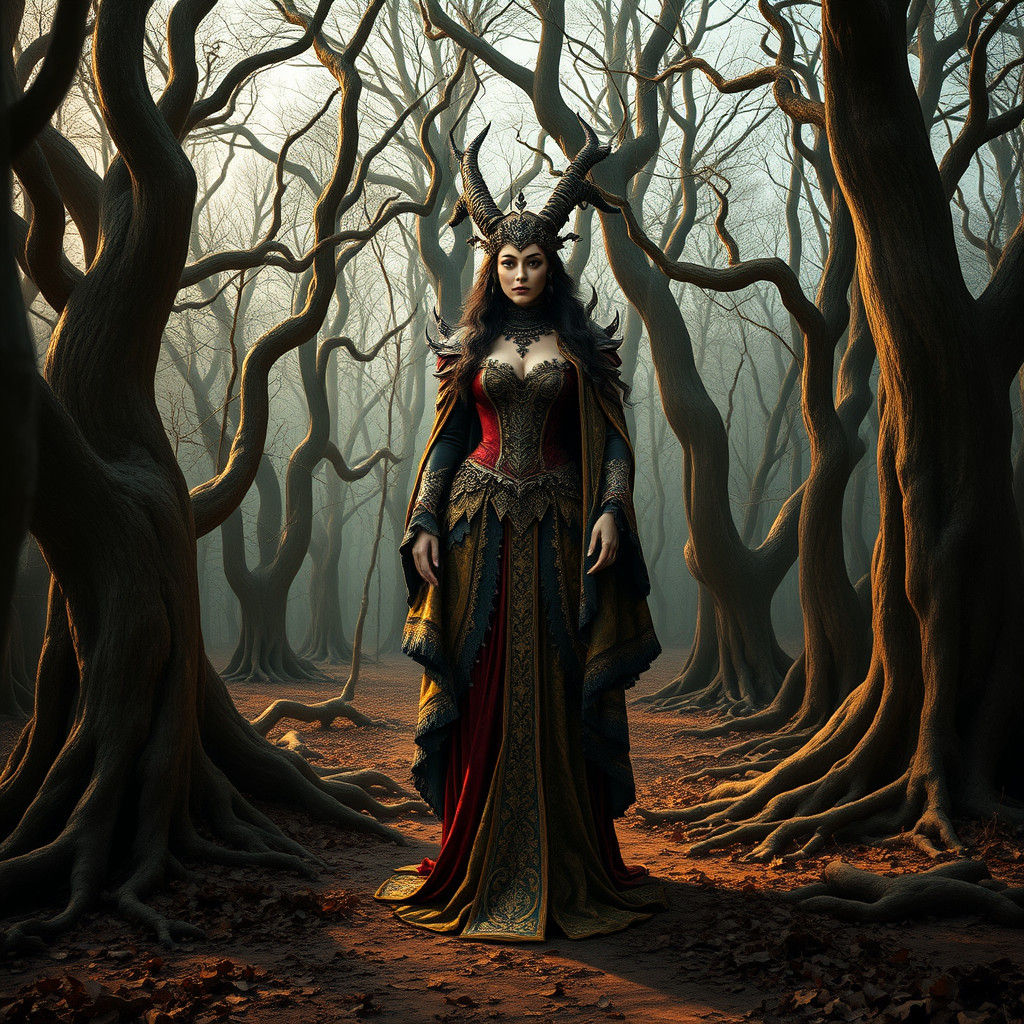 Hecate in Forest, Baroque Style