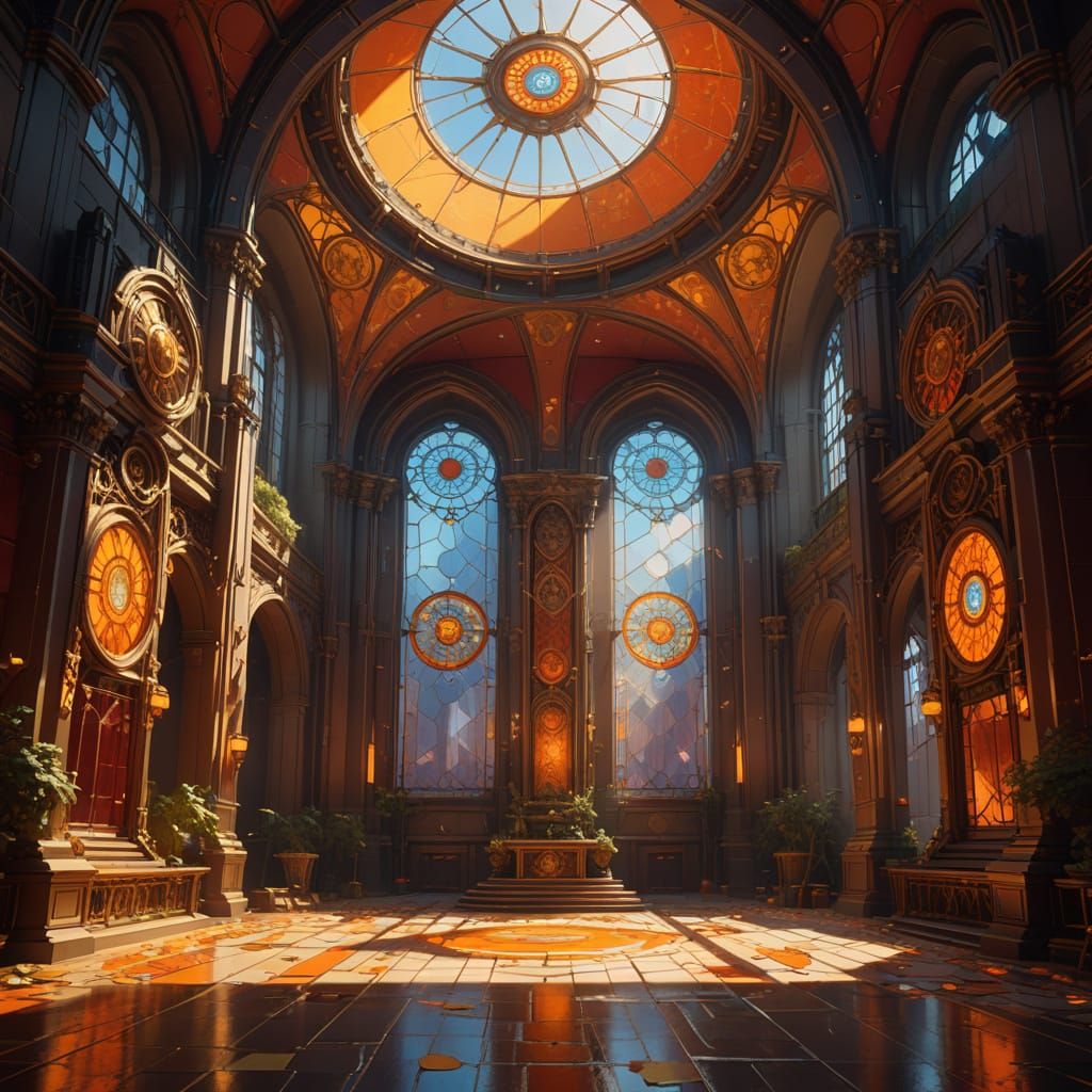 Disorienting Trial Hall Interior in Unreal Engine 5