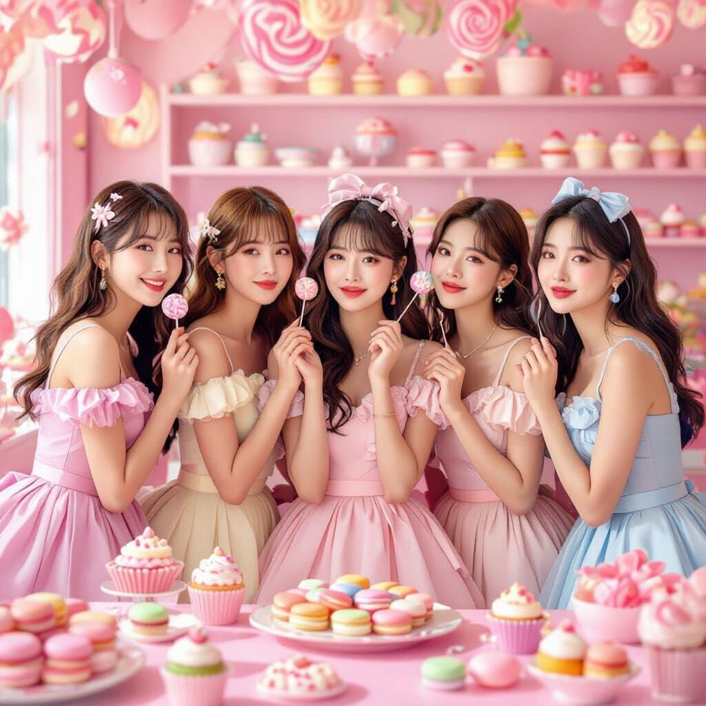 K-Pop Girls in a Candy Store, Inspired by Anime Art