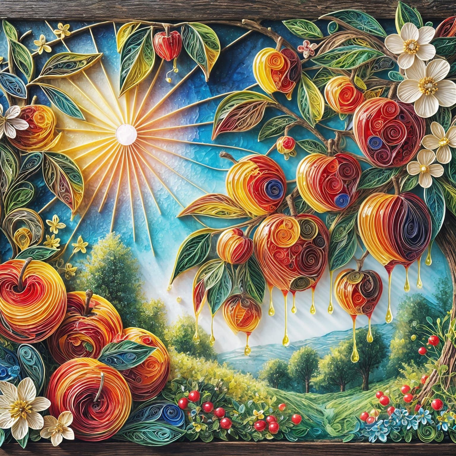 mixed media apples 