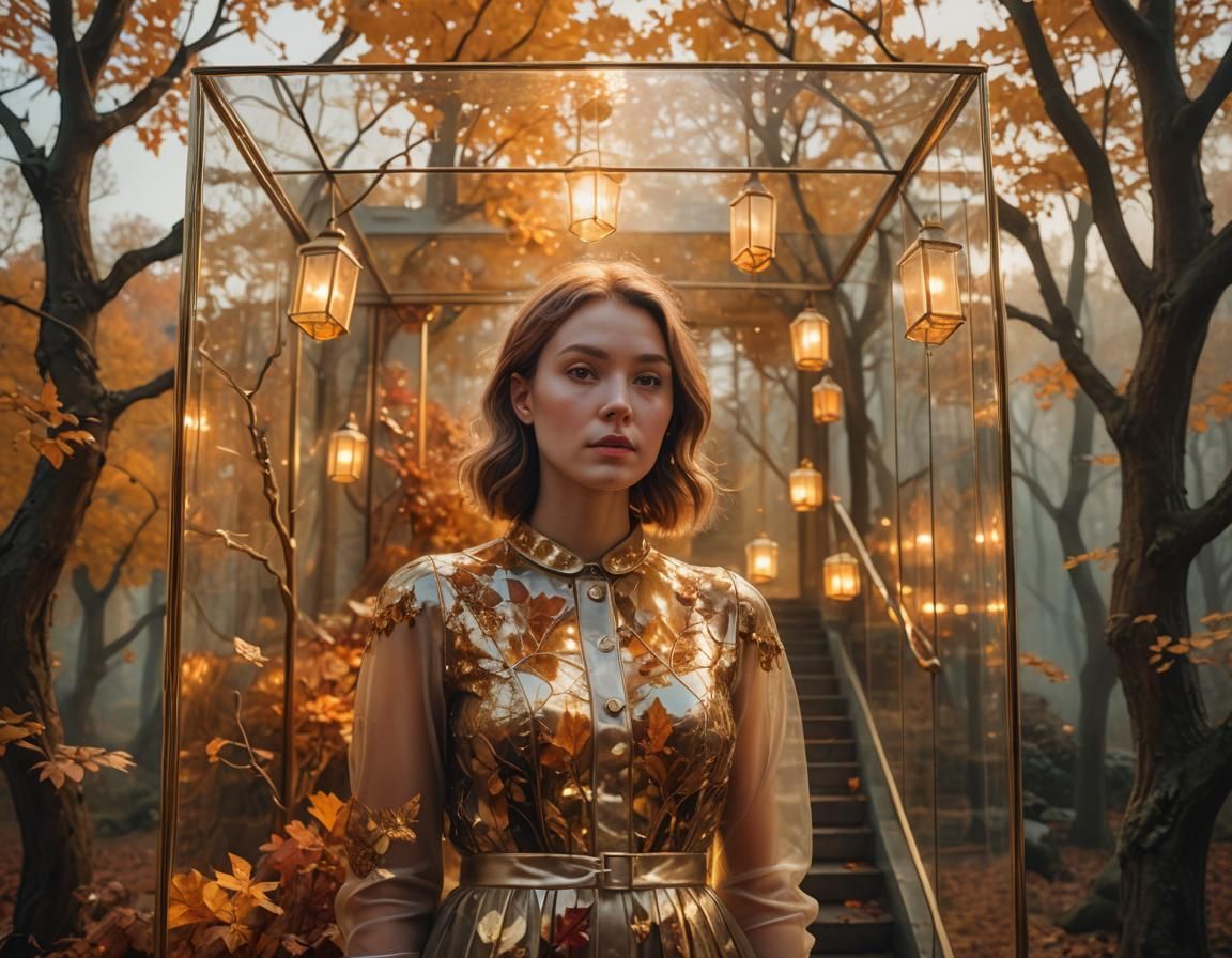 Autumnal Equinox: Woman in Glass Box, Surrealism