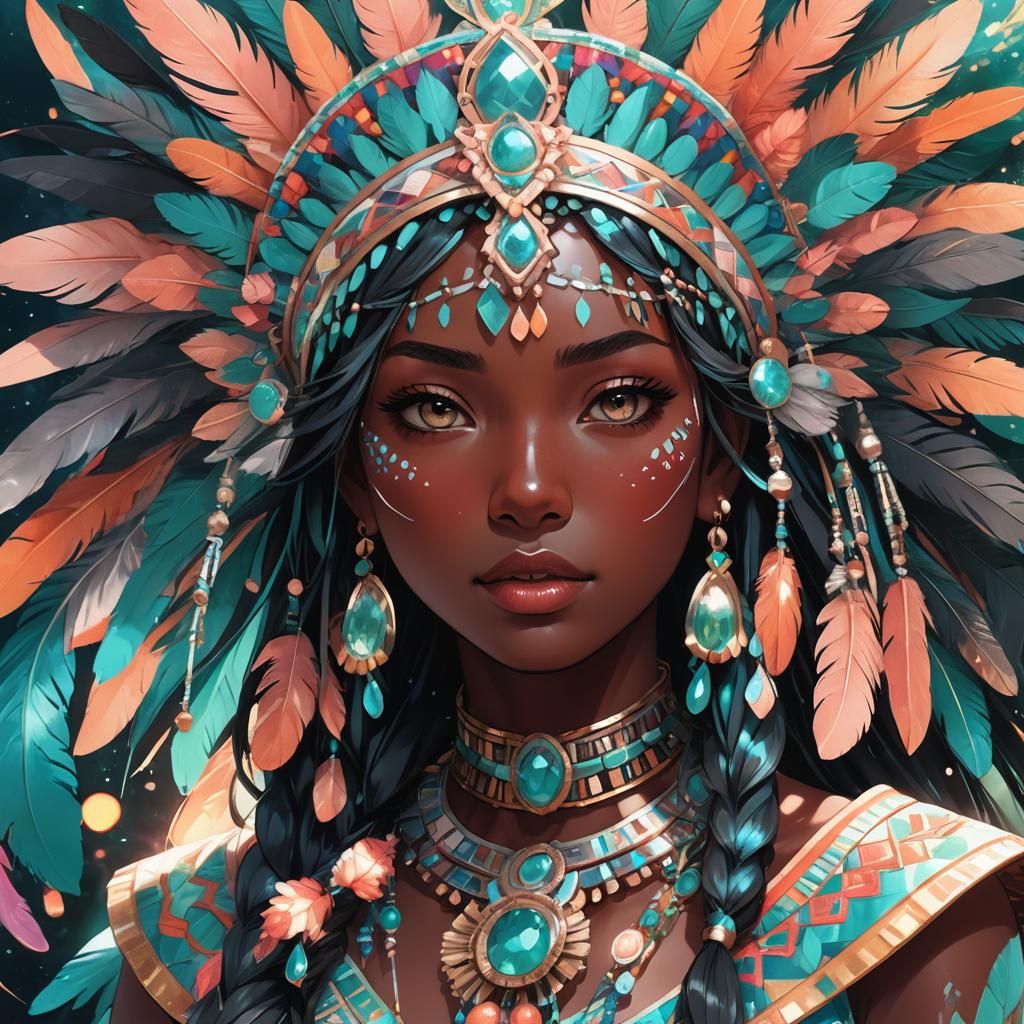 Vibrant Anime Portrait of a Proud Mexicana Girl